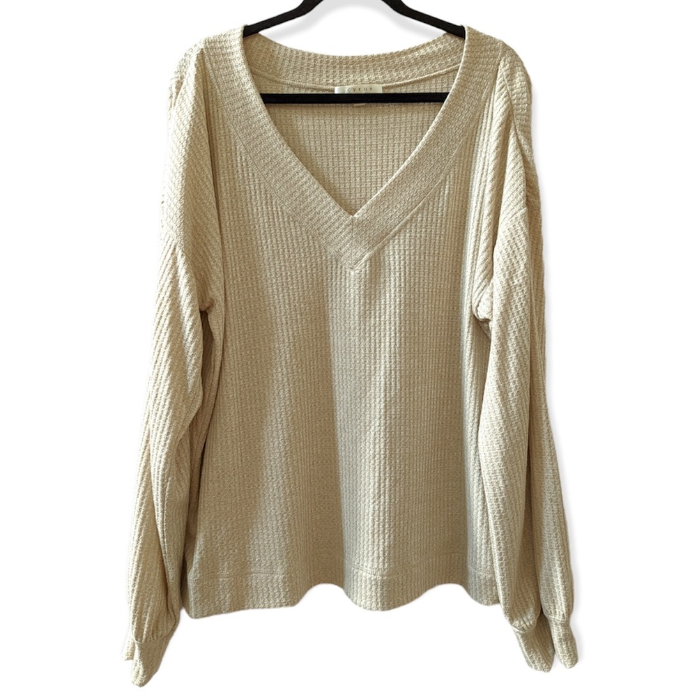 Cyrus Pullover Waffle-knit V Neck Sweater